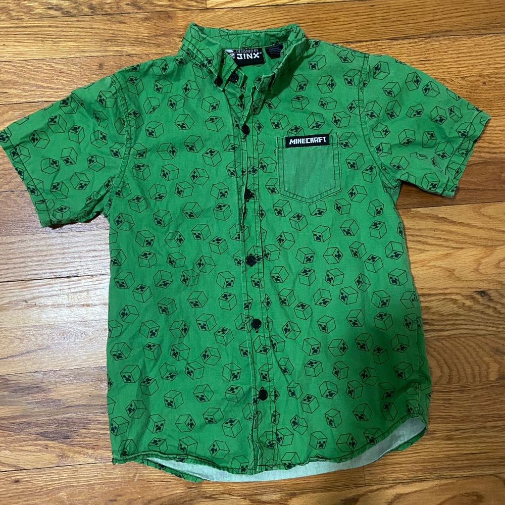 Boys Minecraft button up by Jinx size Medium